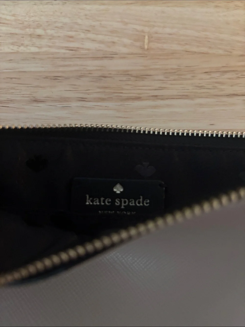 kate spade Two-Tone Black and Taupe Wristlet